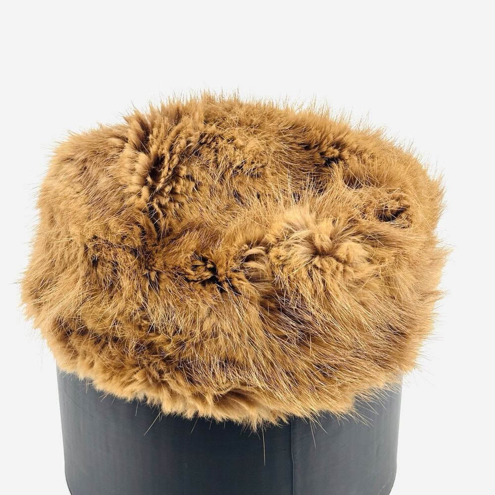 Vintage Rabbit Fur Beret Hat Small Mid Century 50s 60s